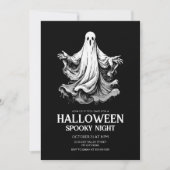 Invitation Soirée effrayante d'Halloween avec fantôme (Devant)