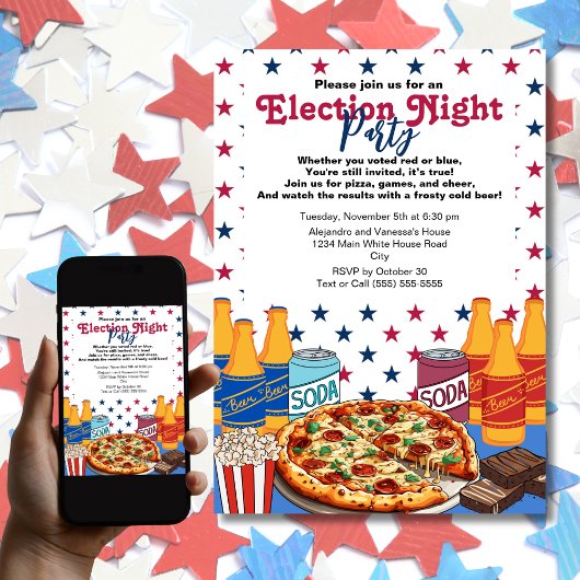 Invitation Soirée électorale Pizza et Bière 2024