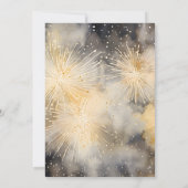 Invitation Soirée Elegant Black Gold New Years Eve Party (Dos)