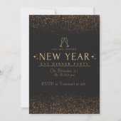 Invitation Soirée Elegant High End Gold Black New Years Eve P (Devant)