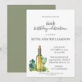 Invitation Soirée Elégante 60e Anniversaire Vin Blanc Surpris (Devant / Derrière)