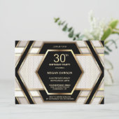 Invitation Soirée élégante Black Gold 30e anniversaire (Debout devant)
