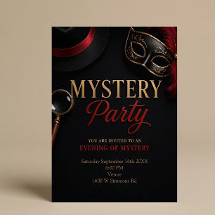 Invitation Soirée élégante Black & Gold : Mystère