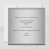 Invitation Soirée élégante Black & Silver Metal 40e anniversa (Dos)