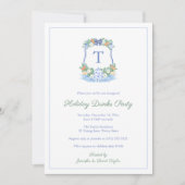 Invitation Soirée Elégante Cimier Bleu Et Blanc Citrus (Devant)