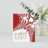 Invitation Soirée élégante cocktail rouge et blanc batik (Debout devant)