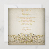 Invitation Soirée élégante crème dorée blanche beige (Dos)