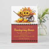 Invitation Soirée élégante d'automne Thanksgiving Dîner (Debout devant)