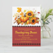 Invitation Soirée élégante d'automne Thanksgiving Dîner (Debout devant)