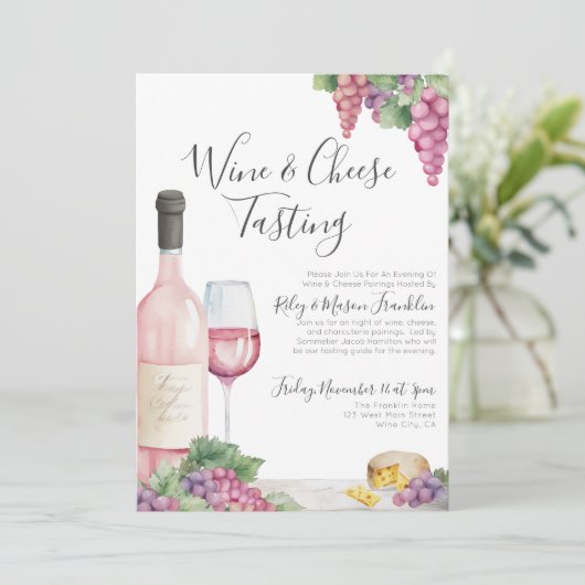 Invitation Soirée élégante de dégustation de vins (Debout devant)