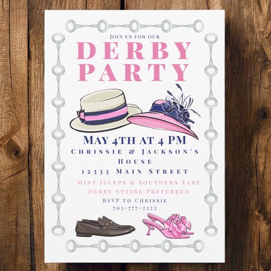 Invitation Soirée élégante de Derby / Étriers de cheval & Cha