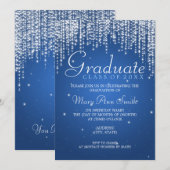 Invitation Soirée Elégante de la fête de la graduation Bleu é (Devant / Derrière)