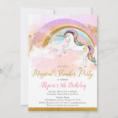 Invitation Soirée élégante de la licorne de sommeil fête d'an (Devant)