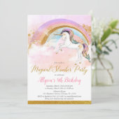 Invitation Soirée élégante de la licorne de sommeil fête d'an (Debout devant)