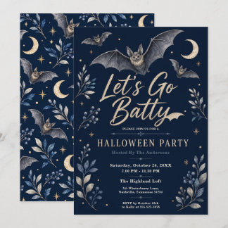 Invitation Soirée élégante d'Halloween sur fond marine