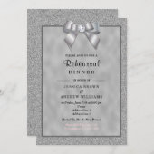 Invitation Soirée élégante en argent et Parties scintillant s (Devant / Derrière)