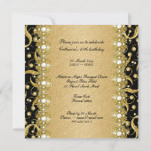 Invitation Soirée élégante en or noir "n'importe quel âge" (Dos)