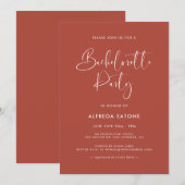 Invitation Soirée élégante et moderne en terre cuite Bachelor (Devant / Derrière)