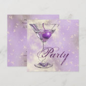 Invitation Soirée élégante formelle rose pourpre (Devant / Derrière)