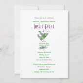 Invitation Soirée élégante formelle verte rose (Dos)