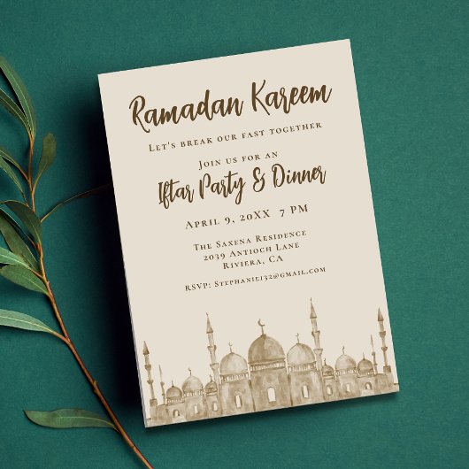 Invitation Soirée Elégante Mosquée Ramadan Iftar