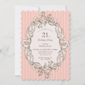 Invitation Soirée élégante rose 21e anniversaire (Devant)