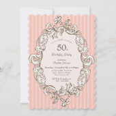 Invitation Soirée élégante rose 50e anniversaire (Devant)