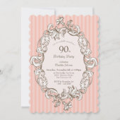 Invitation Soirée élégante rose 90e anniversaire (Devant)