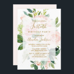 Invitation Soirée élégante rose Peach Bloom 40e anniversaire<br><div class="desc">Plus d'aquarelle florale 40e anniversaire Invitations dans le Little Bayleigh Store!</div>