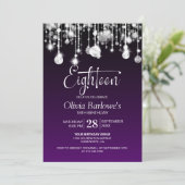 Invitation Soirée élégante violet 18e anniversaire (Debout devant)