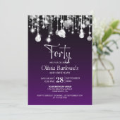 Invitation Soirée élégante violet 40e anniversaire (Debout devant)