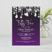 Invitation Soirée élégante violet 55e anniversaire (Debout devant)