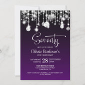 Invitation Soirée élégante violet 70e anniversaire (Devant)