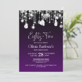 Invitation Soirée élégante violet 85e anniversaire (Debout devant)