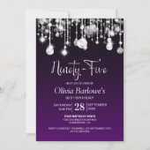 Invitation Soirée élégante violet 95e anniversaire (Devant)