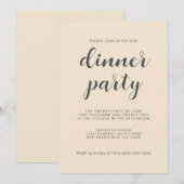 Invitation Soirée en ivoire à script simple (Devant / Derrière)