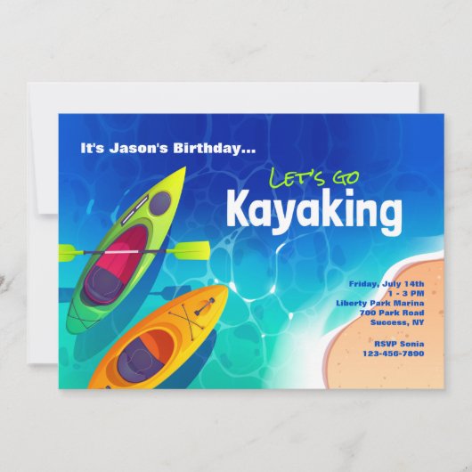 Invitation Soirée en kayak (Devant)