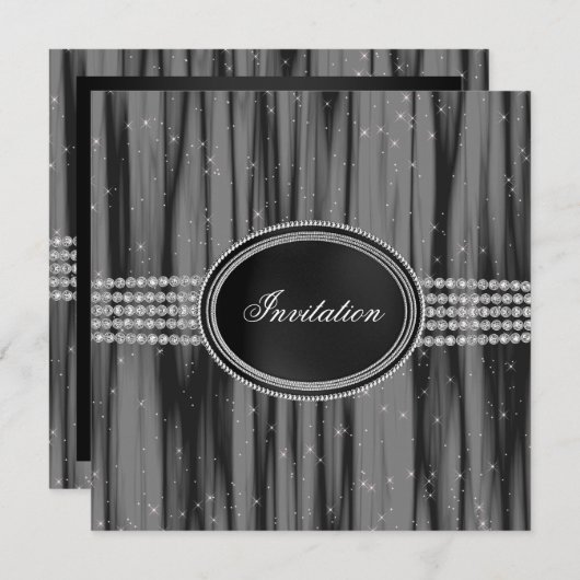 Invitation Soirée en smoking Black Diamond (Devant / Derrière)