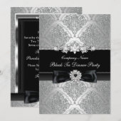 Invitation Soirée en smoking corporatif Damask & Bow (Devant / Derrière)