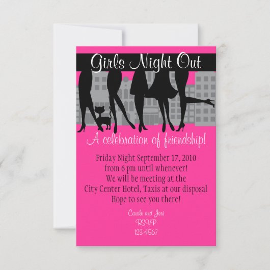 Invitation Soirée entre filles avec le style de Kitty A (Devant)