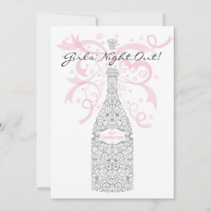 Invitation Soirée entre filles Champagne Enterrement de vie d