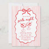 Invitation Soirée entre filles dessinée à la main (Devant)