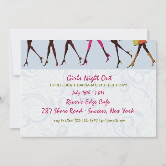 Invitation Soirée entre filles jambes de femmes (Devant)