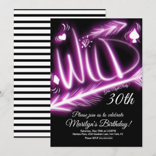 Invitation Soirée entre filles néon sauvage 40e anniversaire