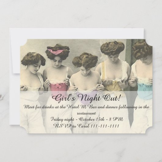 Invitation Soirée entre filles pour inspection (Devant)