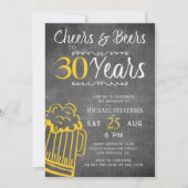 Invitation Soirée et bières 30e anniversaire masculin en tabl (Devant)