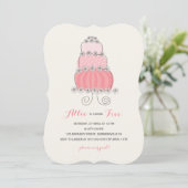 Invitation Soirée Et Whimsical Pink Cake Girl Anniversaire (Debout devant)