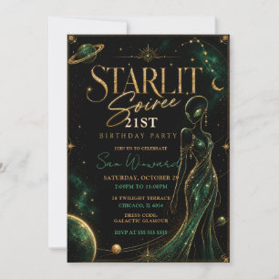 Invitation Soirée étoilée pour un 21e anniversaire