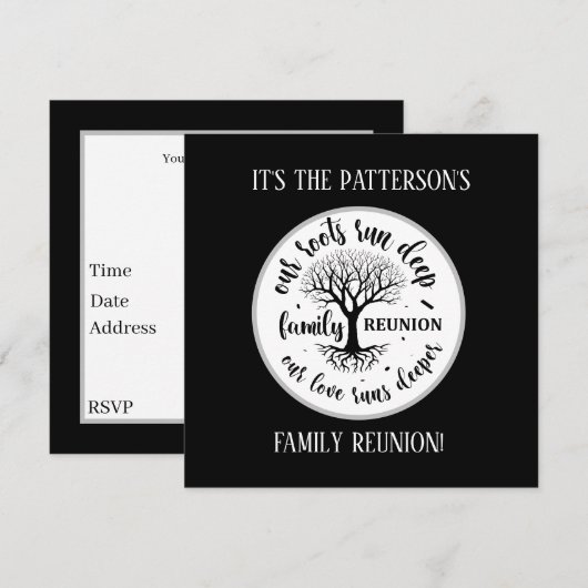 Invitation Soirée Famille Cute (Devant / Derrière)