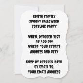 Invitation Soirée faste d'Halloween (Dos)